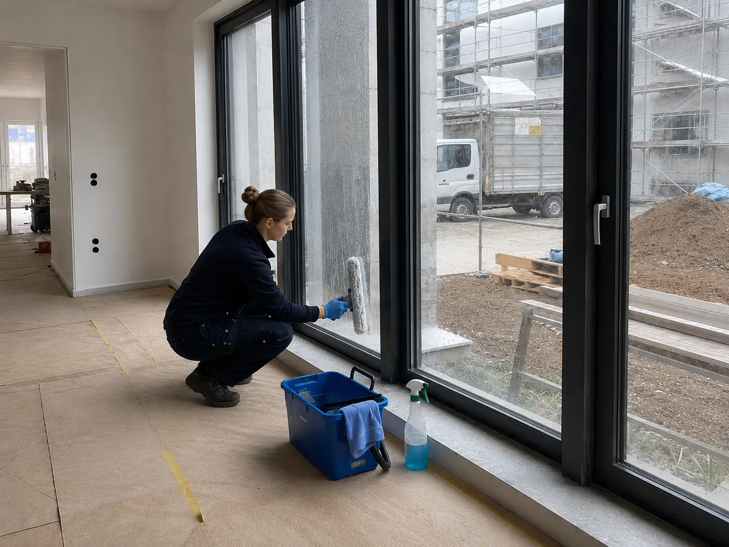 Bauendreinigung eines Gewerbeobjekts durch pureco in Leipzig