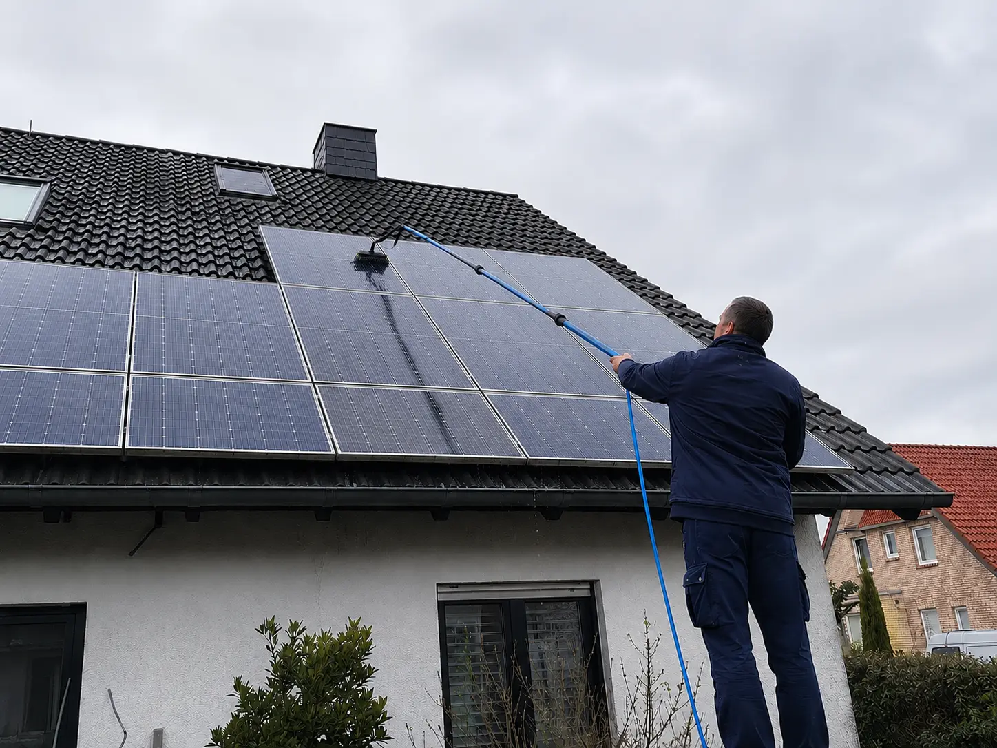 Photovoltaikreinigung einer Dachanlage in Leipzig